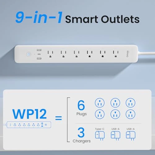 Smart Power Strip with Surge Protection — Smart Plug, GHome Smart