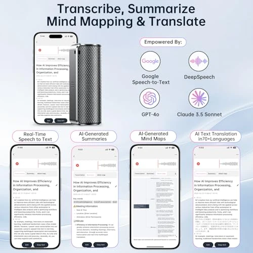 Voice Recorder with Real-Time Transcription and Translation — Translator Device, Zotduo