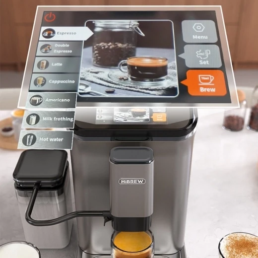 Automatic Espresso Machine with Grinder — Coffee Maker, HIBREW