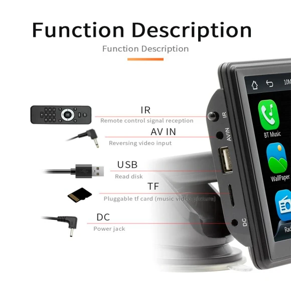 Portable Multimedia Player with Touchscreen — Car Infotainment System, Automotivemechanicalparts