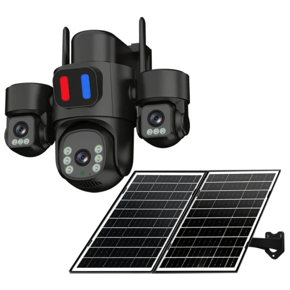 Solar Powered Three Lens Security Camera — Security Camera, AOV