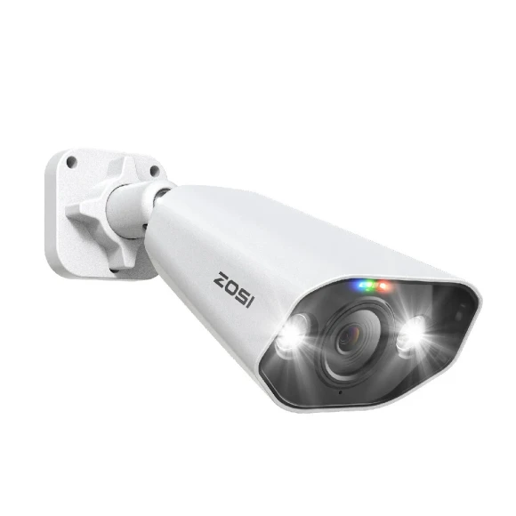 Outdoor PoE Security Camera with Two-Way Audio and Color Night Vision — Security Camera, ZOSI