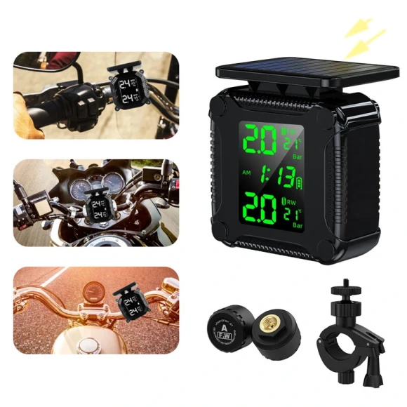 Solar Charge Tire Temperature Alarm Sensor with Colorful Display — TPMS