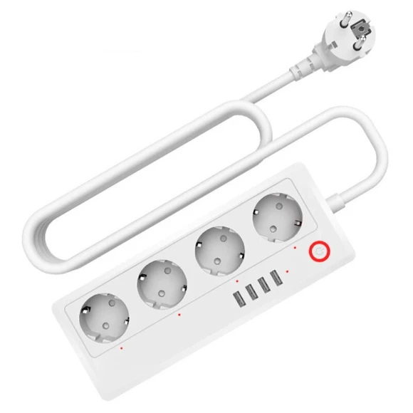 Smart WiFi Power Strip with 4 Outlets and 4 USB Charging Ports — Smart Plug