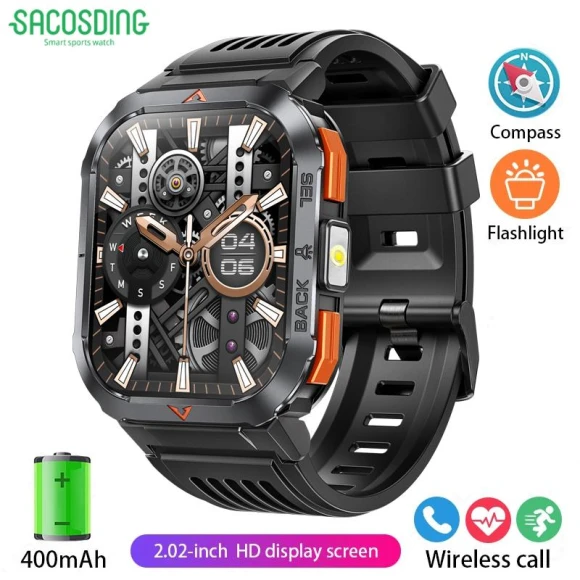 HD Screen Smartwatch with Flashlight — Smart Watch, SACOSDING