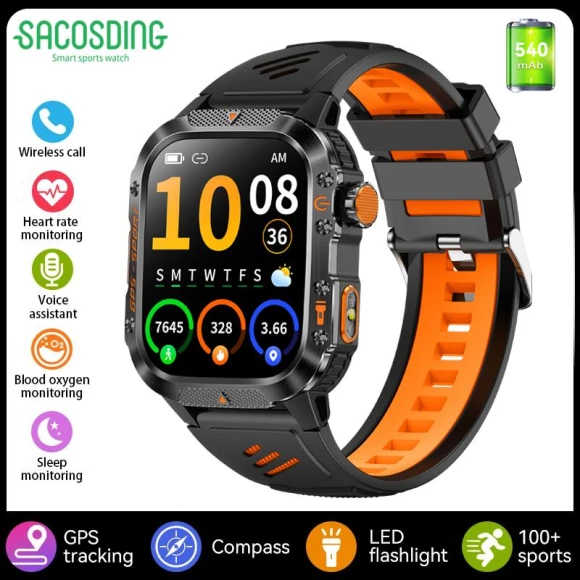 Military GPS Smart Watch for Men — Smart Watch, SACOSDING
