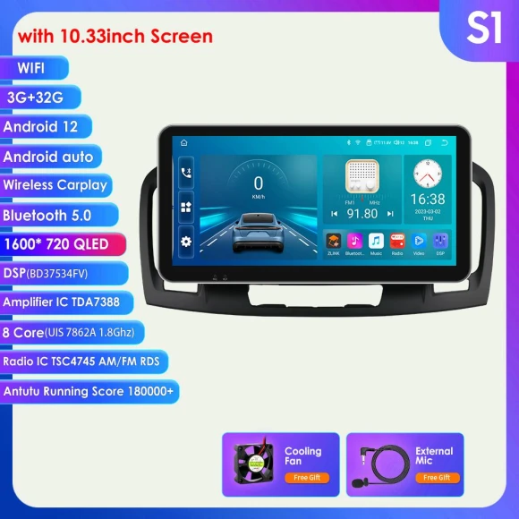 Car Multimedia Player with Android 12, CarPlay, and GPS — Car Infotainment System, Hizpo