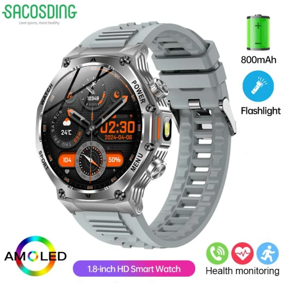 Smart Watch with Bluetooth Call and LED Flashlight — Smart Watch, SACOSDING