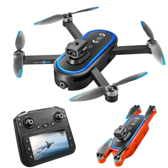 WiFi FPV Drone with LCD Screen Controller, HD Dual Camera, Servo Gimbal, 360° Obstacle Avoidance, Brushless Motor,... — Drone, YLR C