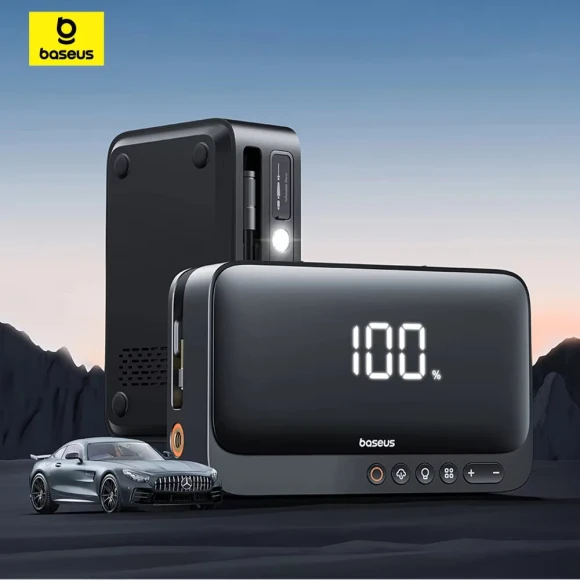 4-in-1 Car Jump Starter with Air Compressor and Power Bank — Power Bank, Baseus