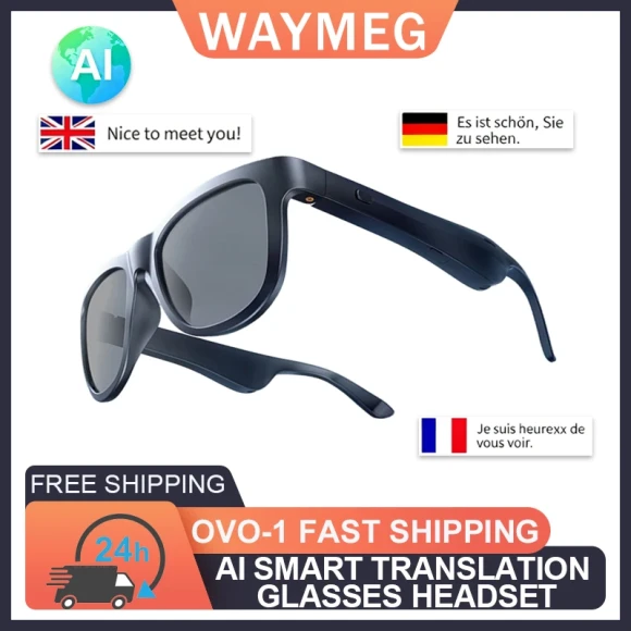AI Intelligent Translation Glasses Headphones — Translator Device, OVO