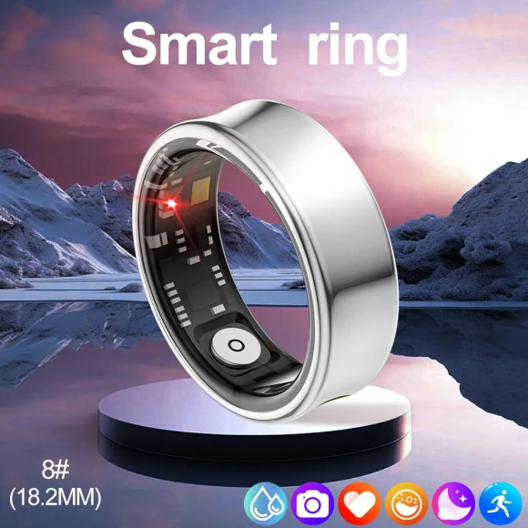 Smart Ring with Pulse, Blood Oxygen, Sleep Monitoring, Fitness Tracker — Smart Ring, SACOSDING