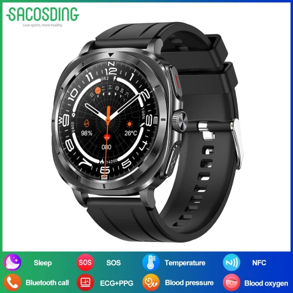 1.43-inch AMOLED Smart Watch with ECG, NFC, and Voice Assistant — Smart Watch, SACSODING