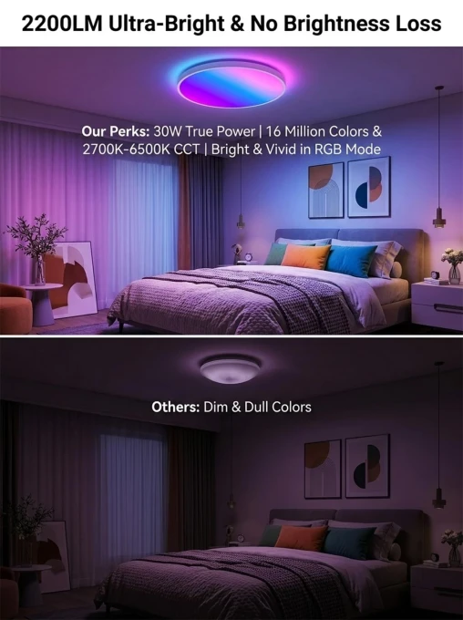Smart RGB Ceiling Light — Smart Light Bulb, KYFGDLA