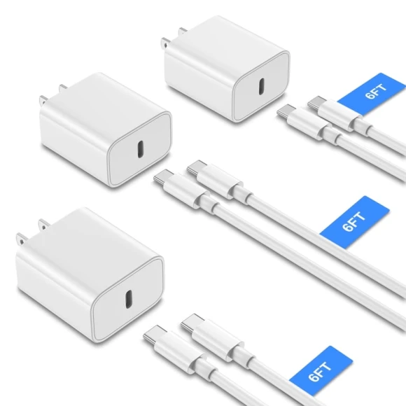 Fast Charging USB C Power Brick with Cord