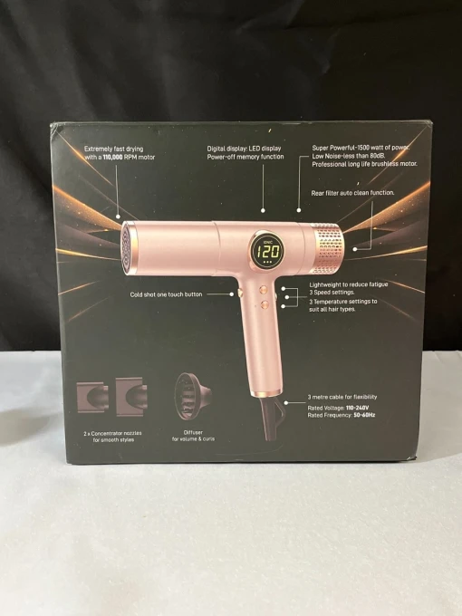 Dual Voltage Travel Hair Dryer with Magnetic Diffuser, HITTIONA