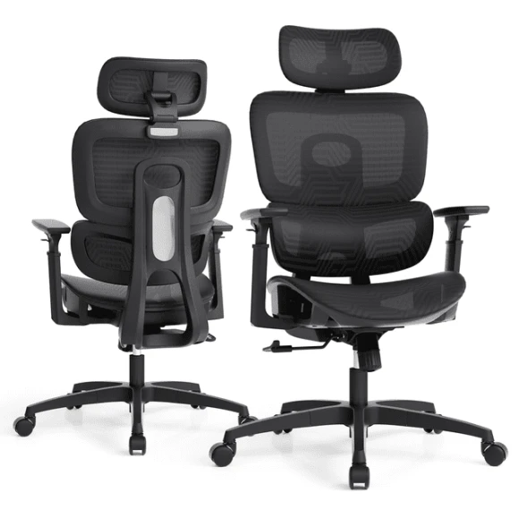 Ergonomic Office Chair with Adjustable Headrest, 3D Armrests, and Lumbar Support — Smart Chairs, Magshion