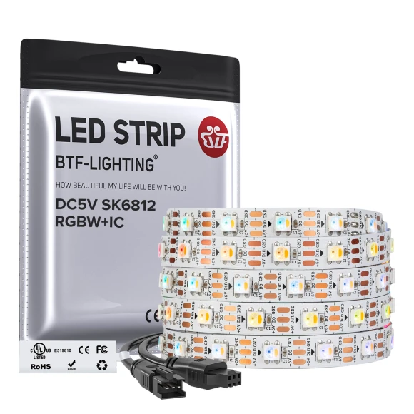 Individually Addressable RGBW LED Strip with Natural White — LED Strip Lights, BTF-LIGHTING