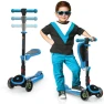 Превью Adjustable Height Foldable Scooter with Removable Seat and LED Light Wheels — Electric Scooter, SKIDEE