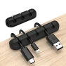 Превью Silicone Cable Clips Organizer with 3M Adhesive - 2 Pack (5 & 3 Slots), INCHOR