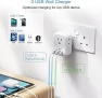 Превью Travel Plug Adapter with 4 Outlets and 3 USB Ports, TESSAN