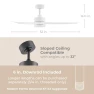 Превью Smart Indoor and Outdoor Ceiling Fan with LED Light Kit — Smart Fan, East Grove Home