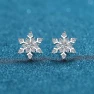 Smart Sensual Silver Earrings with Snowflake, ANENJERY Bijouterie