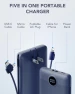 Превью Portable Charger with Built-in Cables and AC Wall Plug — Power Bank, VRURC