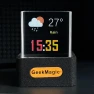 Crystal Cube Display Photo Holographic Desktop Smart Weather Station Digital Clock with GIF Animation Album, Sole Street
