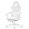 Превью White Gaming Chair with Footrest, Massage, and Reclining — Smart Chairs, TUKAKA