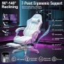 Превью White Gaming Chair with Footrest, Massage, and Reclining — Smart Chairs, TUKAKA