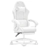 Превью White Gaming Chair with Footrest, Massage, and Reclining — Smart Chairs, TUKAKA