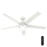 Превью Indoor Ceiling Fan With Light, Remote, 60-inch, Fresh White, Casual-style, Hunter