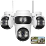 4 Lens 3 Screen PTZ Camera — Security Camera