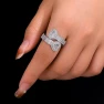 Adjustable Heart Ring with Baguette CZ, LuluMel
