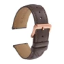Leather Watch Strap, Smooth, Quick Release, Dark Brown and Pink, GOALMART