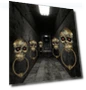 Halloween Decoration Skull Doorbell — Spooky Sounds, Rainbow Rain