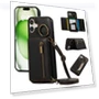 Leather Back Cover Zipper Wallet Kickstand Phone Case with Shoulder Strap — Phone Accessories, Smartwatch 2025