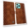 Leather Case Imprinted Checkered Pattern Wallet Stand Flip Phone Cover — Flip Cases, Smartwatch 2025