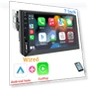 CarPlay Android Auto 1 Din Bluetooth HD 7-inch Touchscreen Multimedia FM ISO Power Aux Input Bluetooth USB Mirror Link... — Stereo Receivers, SageTechnology