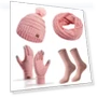 Warm Knitted Hat, Soft Touchscreen Gloves, Women's Hat, Scarf, Gloves, Socks Set — , CDjiangqi