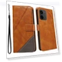 Leather Case Geometric Line Design Wallet Phone Cover with Wrist Strap — Phone Accessories, Smartwatch 2025