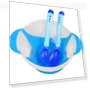 Feeding Bowl Set with Touch Spoon and Fork — Dishes, Toy