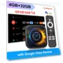 Android 14 Smart TV Box with Cooling Fan — Streaming Devices, Blackin