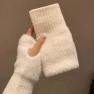 Soft Winter Mink Fingerless Gloves — Arm Warmers, Conella