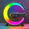 Wireless Charging Bluetooth Speaker with Ambient Lighting and Digital Alarm Clock, Popular House