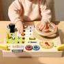Montessori Busy Board with LED Wooden Sensory Toy — Infant & Early Childhood Playthings, baby and kids
