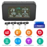 Wireless Car Tire Pressure Monitoring System with OBD2 HUD and Solar USB Charging — TPMS, Automotive parts products