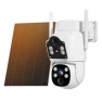 Solar Powered Dual Lens Wireless WiFi IP Camera with Color Night Vision — Security Camera, Hiseeu