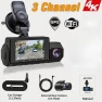 3-Channel Car Dash Cam with 4K Camera, GPS, WiFi, and Night Vision — Dash Cam, GLOBUS